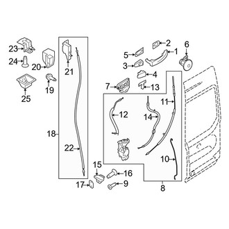 Ford OE - Back Door - Lock & Hardware (Passenger Side)