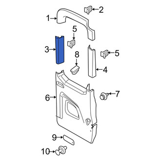 Ford OE - Rear Right Lower Outer Door Trim Molding