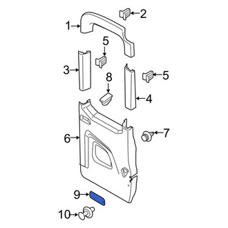 Ford OE - Rear Right Door Interior Reflector