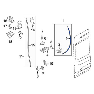 Ford OE - Rear Left Lower Door Latch Cable