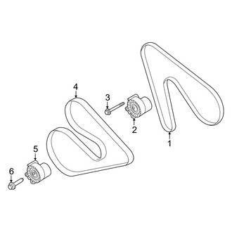 Ford OE - Cooling - Belts & Pulleys (Dual Alternators), (Flex)