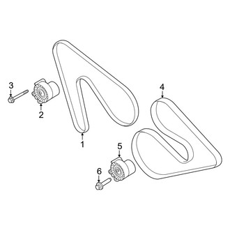 Ford OE - Cooling - Belts & Pulleys (Single Alternator), (Gas)