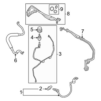 Ford OE - Air Conditioner & Heater - Condenser, Compressor & Lines (A/C Lines, With Rear A/C), (Flex)