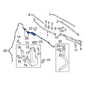 Ford OE - Front Upper Windshield Washer Hose