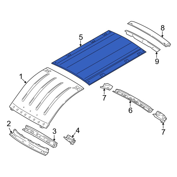 Ford OE JK4Z6150202C - Rear Rearward Roof Panel