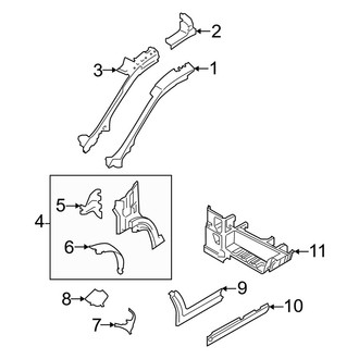 Ford OE - Pillars, Rocker & Floor - Hinge Pillar (Driver Side)