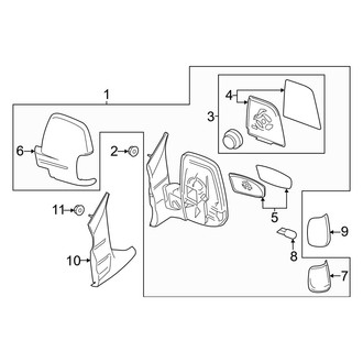 Ford OE - Front Door - Outside Mirrors (With Short Arm Mirror)