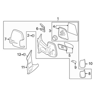 Ford OE - Front Door - Outside Mirrors (With Long Arm Mirror)