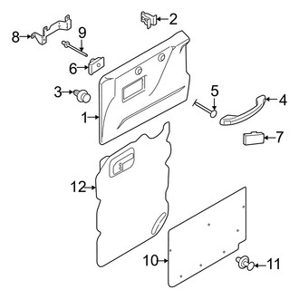 Ford OE - Side Loading Door - Interior Trim (Hinged Front Door, W/O Window)