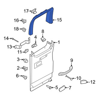 Ford OE - Center Front Door Window Molding