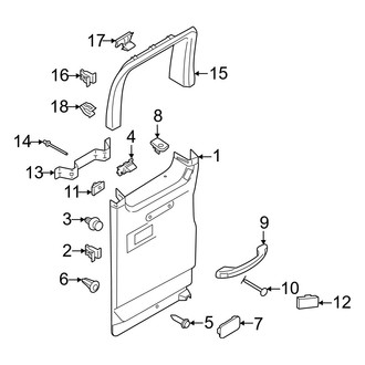 Ford OE - Side Loading Door - Interior Trim (Hinged Front Door, With Window)