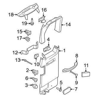 Ford OE - Side Loading Door - Interior Trim (Hinged Rear Door, With Window)