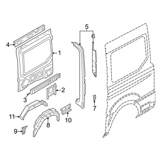 Ford OE - Side Panel - Inner Structure (With Side Door, Driver Side)