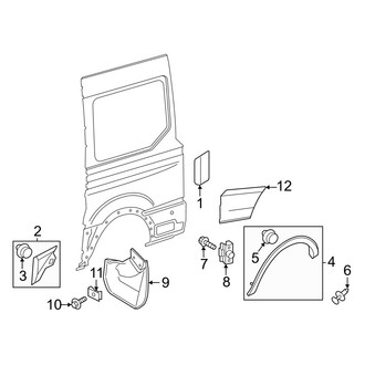 Ford OE - Side Panel - Exterior Trim (With Side Door, Driver Side)
