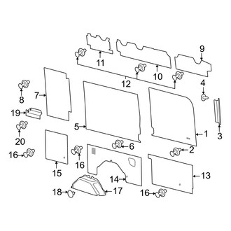 Ford OE - Side Panel - Interior Trim (W/O Side Door, Driver Side, W/O Window)