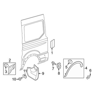 Ford OE - Side Panel - Exterior Trim (With Side Door, Driver Side)