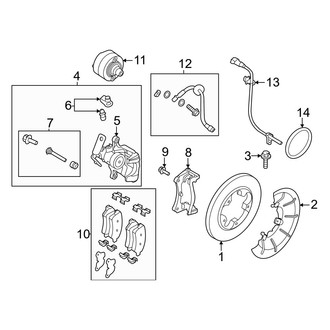 Ford OE - Rear Suspension - Brake Components (Mechanical Parking Brake, W/O 510 Series)