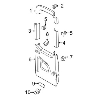 Ford OE - Back Door - Interior Trim (Passenger Side), (XL / XLT)