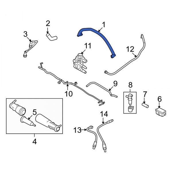 Ford OE 9L3Z6A664B PCV Valve Hose