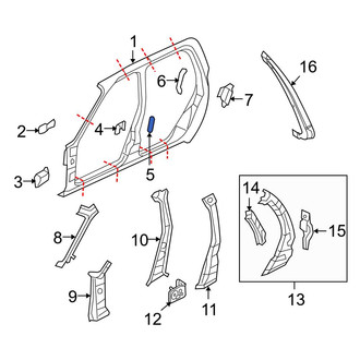 Ford OE - Rear Lower Door Hinge Reinforcement