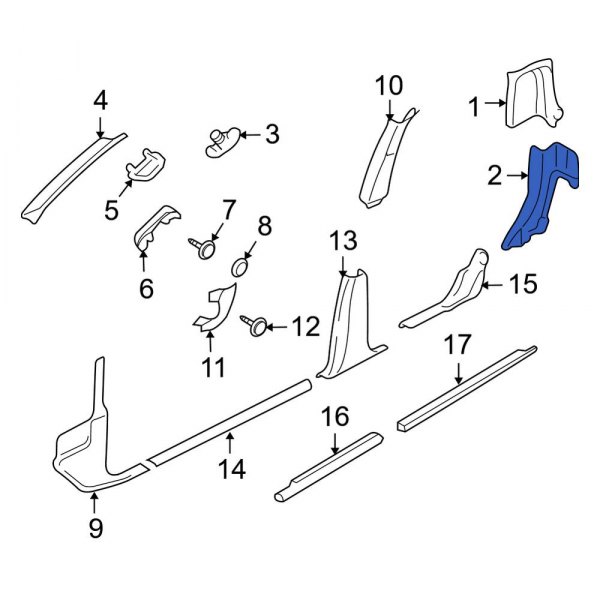 Body D-Pillar Trim Panel