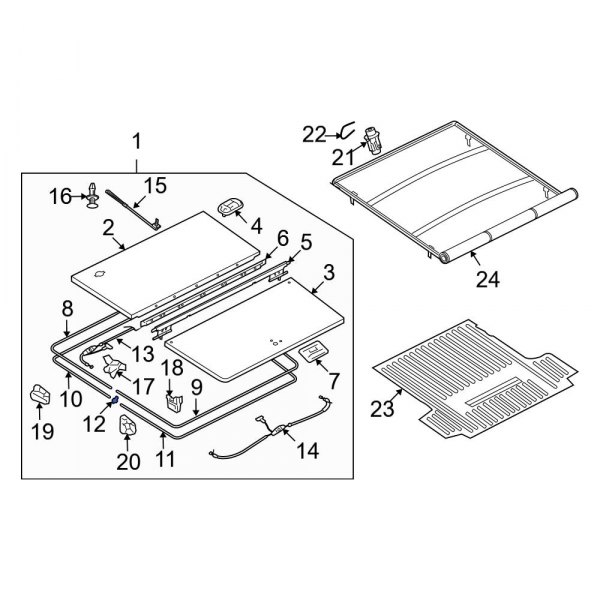 Ford OE 7A2Z9900072C Rear Lower Truck Bed Lid Weatherstrip