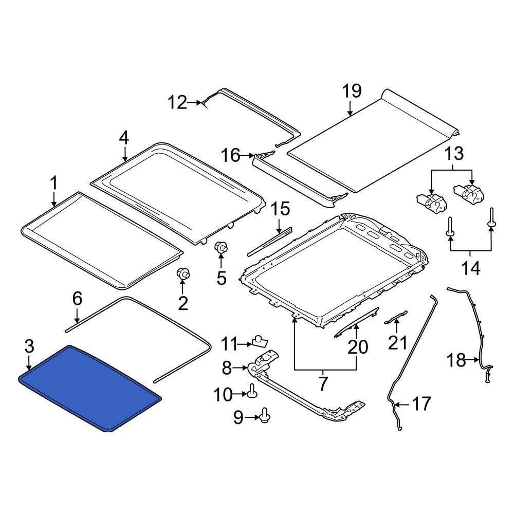 Ford OE ML3Z1651884A - Front Sunroof Seal