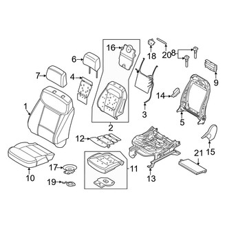 Ford OE - Seats & Tracks - Passenger Seat Components (Cloth & Leather Trimmed, Power Seat)