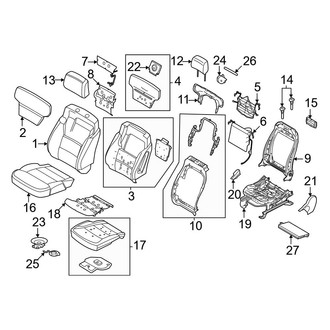 Ford OE - Seats & Tracks - Passenger Seat Components (Power Seat, Premium Leather), (Platinum)