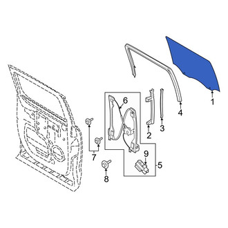 Ford OE - Rear Right Door Glass
