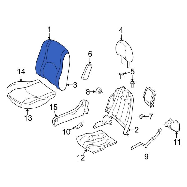 Ford Oe 3l8z7864417dab Front Left Seat Back Cushion Cover 