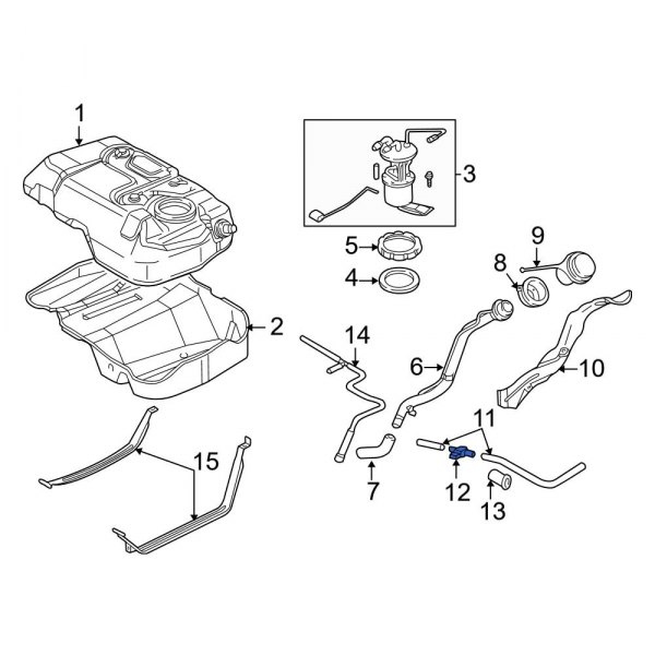 Ford OE 1U5Z9C052CA Fuel Tank Pressure Sensor