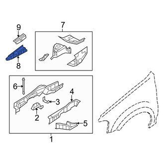 Ford OE - Front Right Fender Rail