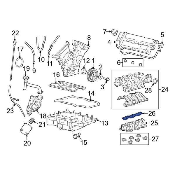 Ford OE 9L8Z9H486B Fuel Injection Plenum Gasket