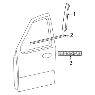 Ford OE - Front Door - Exterior Trim (Limited / XLS / XLT)