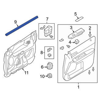 Ford OE - Front Left Door Window Belt Weatherstrip