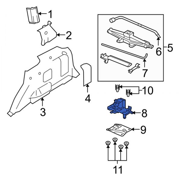 Ford OE 5L8Z17091BC Floor Jack Bracket
