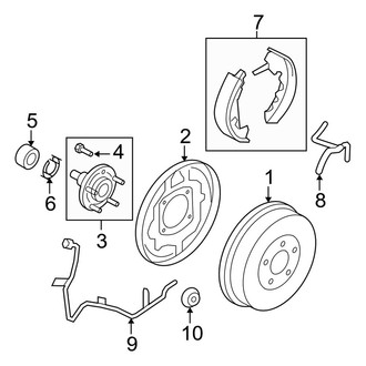Ford OE - Rear Suspension - Brake Components (Limited / XLS / XLT FWD)