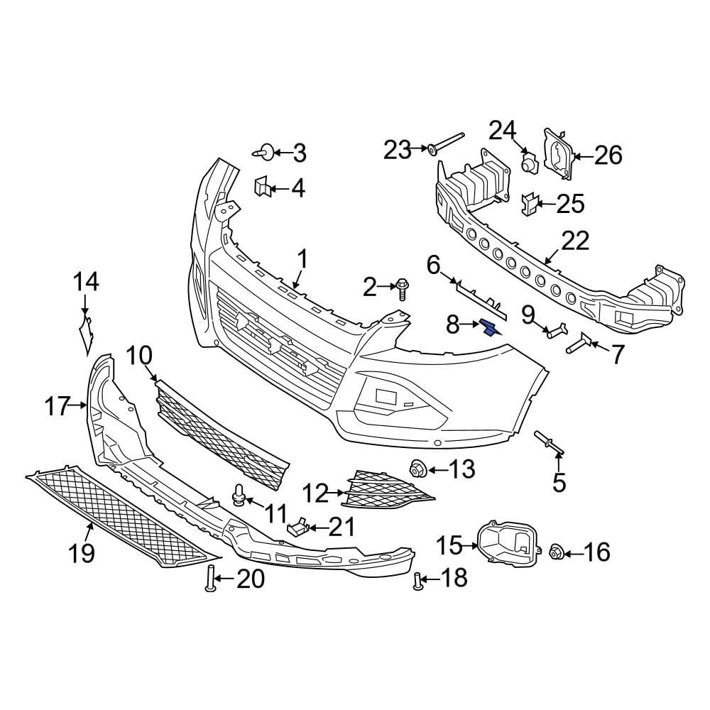 Ford OE W715051S439 - Bumper Cover Support Rail Nut