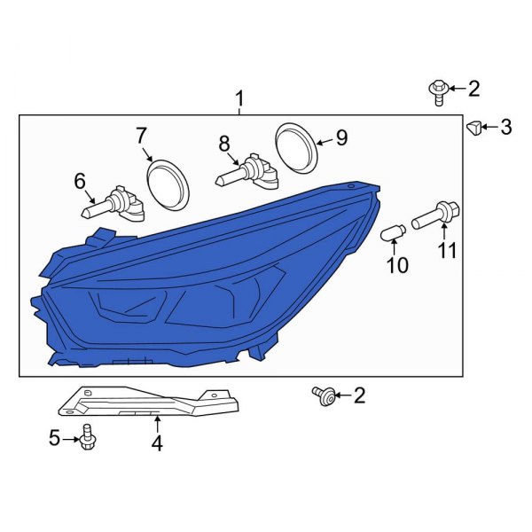 Ford OE GJ5Z13008P Front Left Headlight Assembly