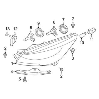 Ford OE - Front Lamps - Headlamp Components (Halogen Lamps, With LED Accent)