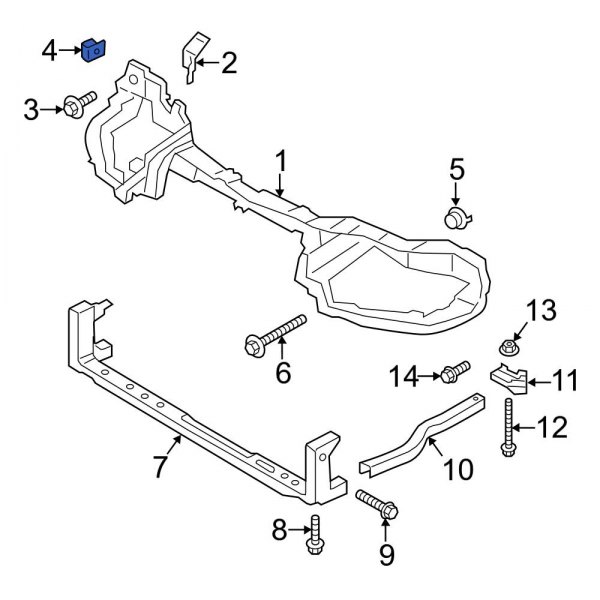 Radiator Support Tie Bar Nut