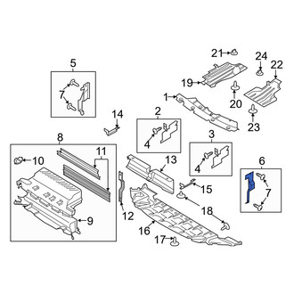 Ford OE - Front Left Lower Radiator Support Air Deflector