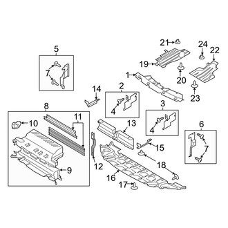 Ford OE - Radiator Support - Splash Shields (2.5L)