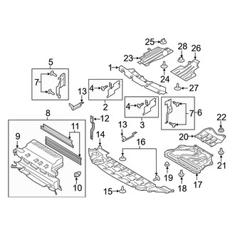 Ford OE - Radiator Support - Splash Shields (1.5L)