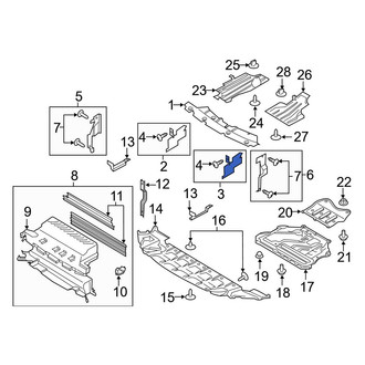 Ford OE - Front Left Upper Radiator Support Air Deflector