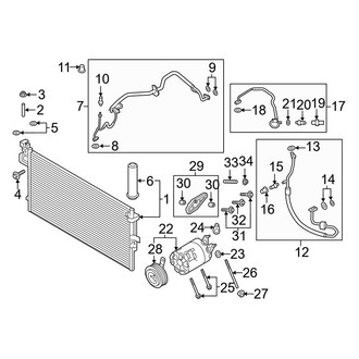 Ford OE - Air Conditioner & Heater - Condenser, Compressor & Lines (2.0L)