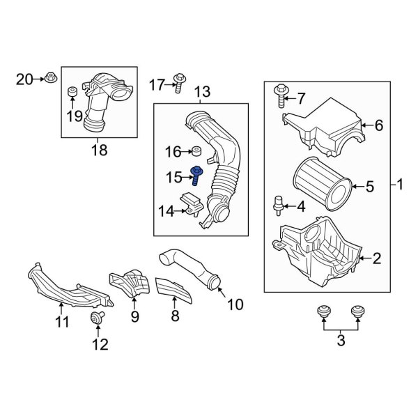 Ford OE F2GZ17C431A Engine Air Intake Hose Grommet