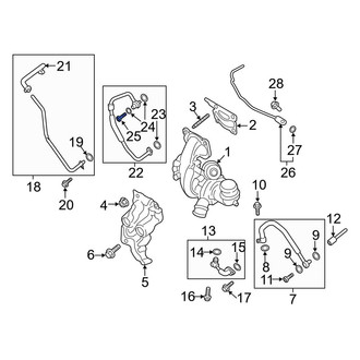 Ford OE - Turbocharger Coolant Line Bolt