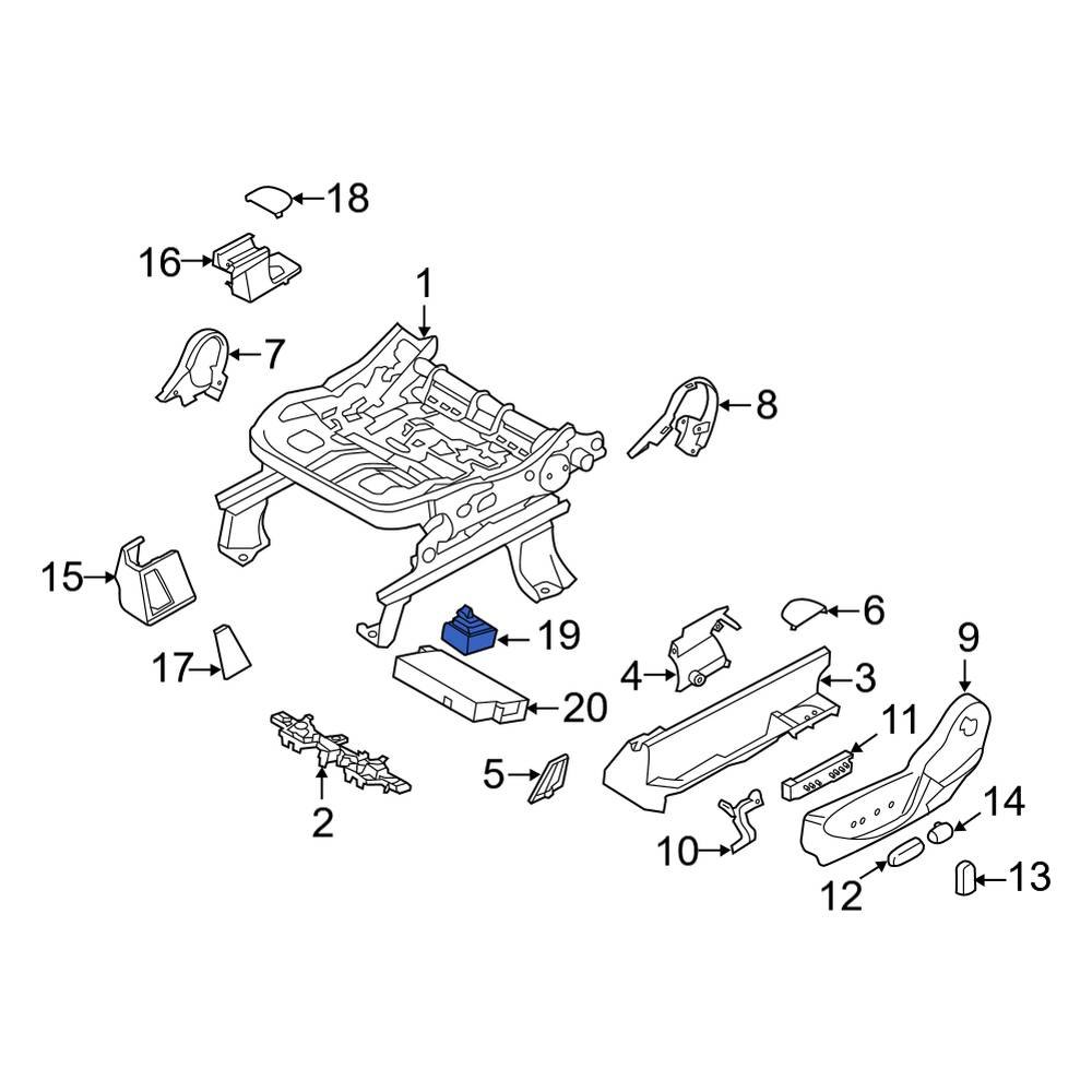 Ford OE CJ5Z14C724D Front Left Seat Heater Control Module